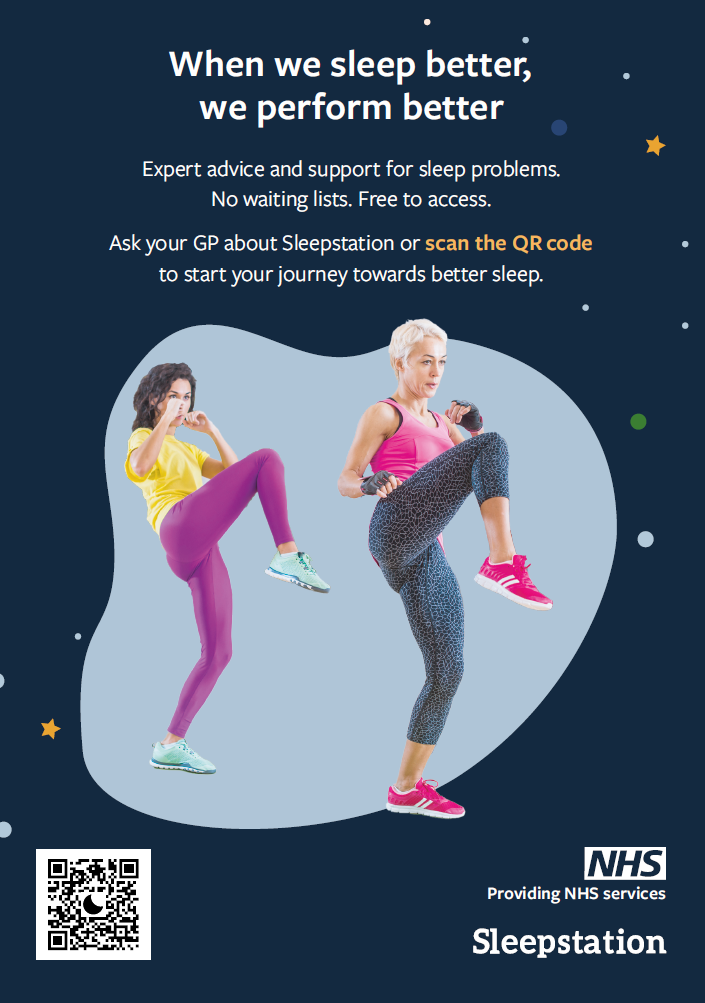 When we sleep better, we perform better Expert advice and support for sleep problems. No waiting lists. Free to access. Ask your GP about Sleepstation or scan the QR code to start your journey towards better sleep.